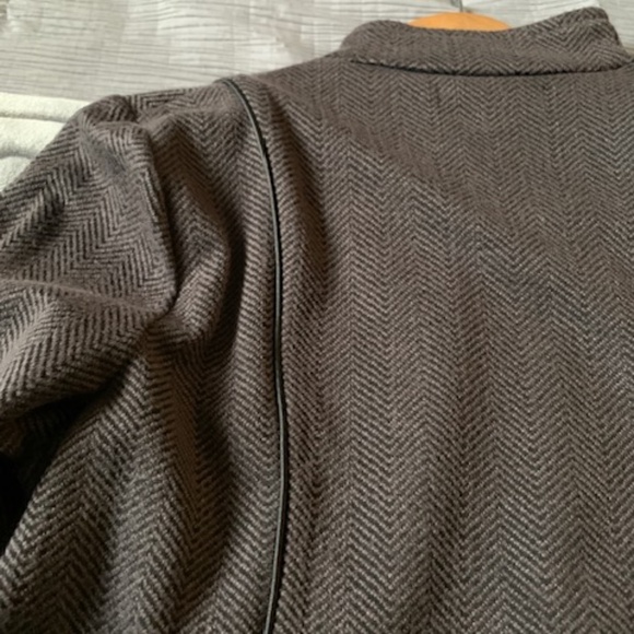 Chevron knit MOTO jacket with faux leather trim - Picture 6 of 6